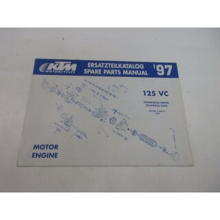 KTM 125 VC 1997 Ersatzteilkatalog Motor Technische Daten spare parts 3.204.01