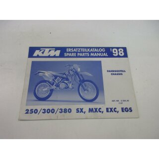 KTM 250 300 380 SX MXC Ersatzteilkatalog Fahrgestell spare parts 3.204.55