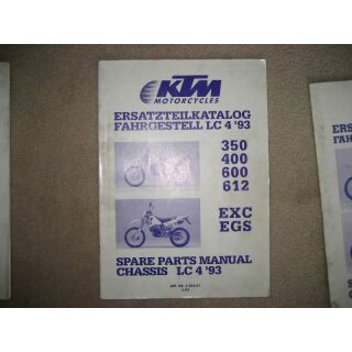 KTM 350, 400, 600, 612 EXC, EGS, 93, ERSATZTEILKATALOG, SPARE PARTS MANUAL