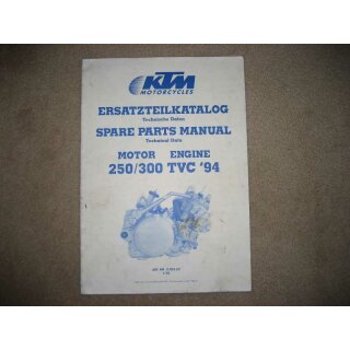 KTM 250 / 300, TVC, 94, ERSATZTEILKATALOG, SPARE PARTS MANUAL, MOTOR, HANDBUCH