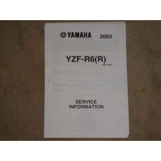 YAMAHA YZF-R6 (R) WARTUNGSANLEITUNG SERVICE INFORMATION INSPEKTION HANDBUCH 03