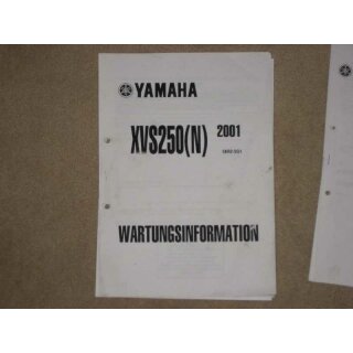 YAMAHA XVS 250 N WARTUNGSANLEITUNG SERVICE INFORMATION INSPEKTION HANDBUCH 2001