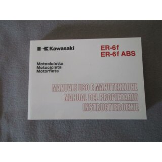 KAWASAKI ER-6 f ABS Handbuch Manuel del Probietario Bedienungsanleitung 99976-1404