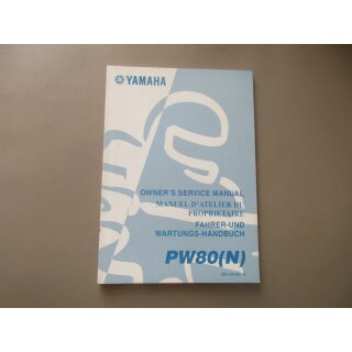 Yamaha PW 80 (N) Handbuch Wartungsanleitung Fahrerhandbuch Buch 3RV-28199-8A
