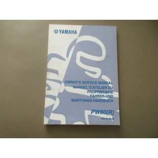Yamaha PW 80 (R) Handbuch Wartungsanleitung Fahrerhandbuch Buch 3RV-28199-8C