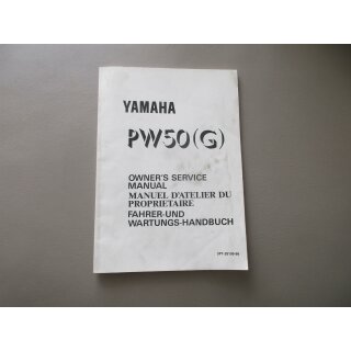 Yamaha PW 50 (G) Handbuch Wartungsanleitung Fahrerhandbuch Buch 3PT-28199-86
