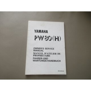 Yamaha PW 80 (H) Handbuch Wartungsanleitung Fahrerhandbuch Buch 3RV-28199-85