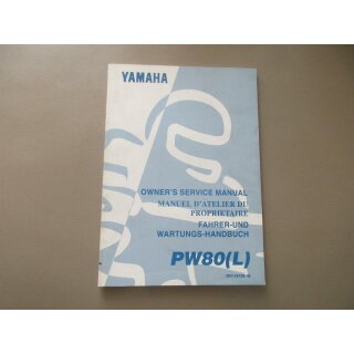 Yamaha PW 80 (L) Handbuch Wartungsanleitung Fahrerhandbuch Buch 3RV-28199-88