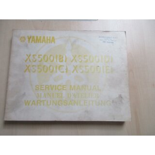 Yamaha XS 500 (B) XS 500 Handbuch Wartungsanleitung Fahrerhandbuch 371-28197-81