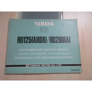 Yamaha RD 125 (A) (DX) RD 200 Handbuch Wartungsanleitung Fahrerbuch 446-28197-80