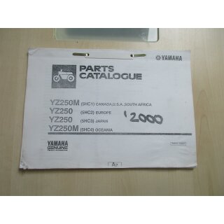 Yamaha YZ 250 M YZ 250 Ersatzteilkatalog Ersatzteilliste Catalogue 205HC-100E1