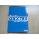 Suzuki GSX 750 Handbuch Wartungsanleitung Fahrerhandbuch...
