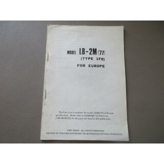 Yamaha LB-2M Handbuch Ersatzteilliste Buch Ersatzteilkataloge Parts 1F0-28198-G5