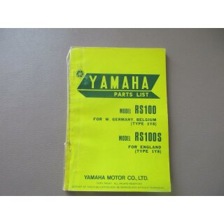 Yamaha RS 100 RS 100 S Handbuch Ersatzteilliste Ersatzteilkataloge 1Y8-28198-E5