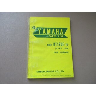 Yamaha DT 125 E Handbuch Ersatzteilliste Ersatzteilkataloge Parts 1G0-28198-E5