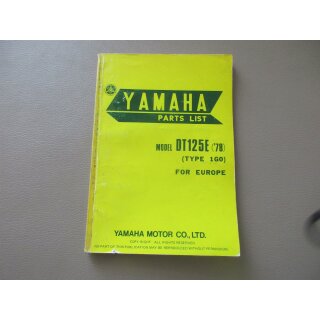 Yamaha DT 125 E Handbuch Ersatzteilliste Ersatzteilkataloge Parts 1G0-28198-E6