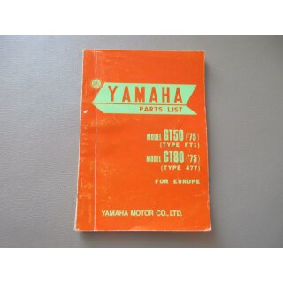 Yamaha GT 50 GT 80 Handbuch Ersatzteilliste Ersatzteilkatalog Parts 418-28198-E5