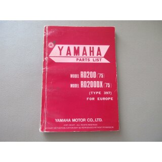 Yamaha  RD 200_ DX Handbuch Ersatzteilliste Ersatzteilkatalog Parts 535-28198-E5