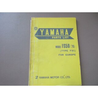 Yamaha FS 50 FS1 Handbuch Ersatzteilliste Ersatzteilkatalog Parts 474-28198-E6
